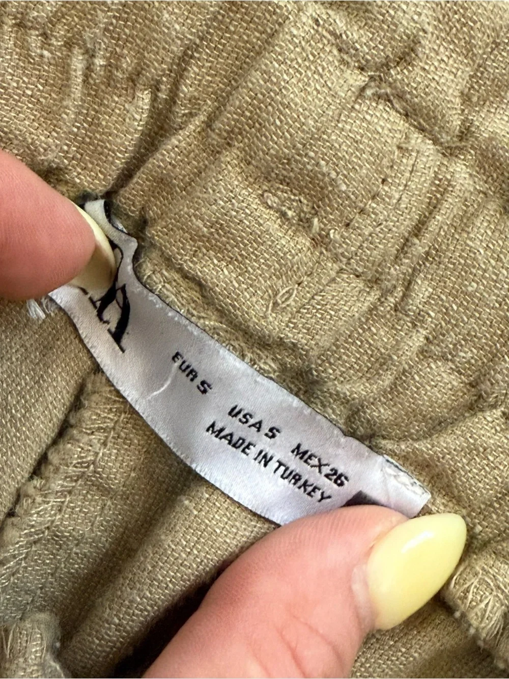 Zara Linen Drawstring Joggers with Elastic Cuffs